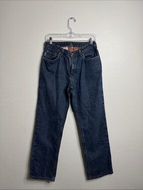 Carhartt Women's Straight Leg Jeans in Dark Blue Denim
